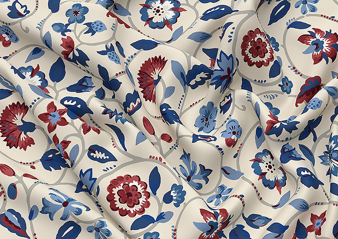 Land & Shore Esther, Blue Red - Twist&Fit Roman Blind - Image 4
